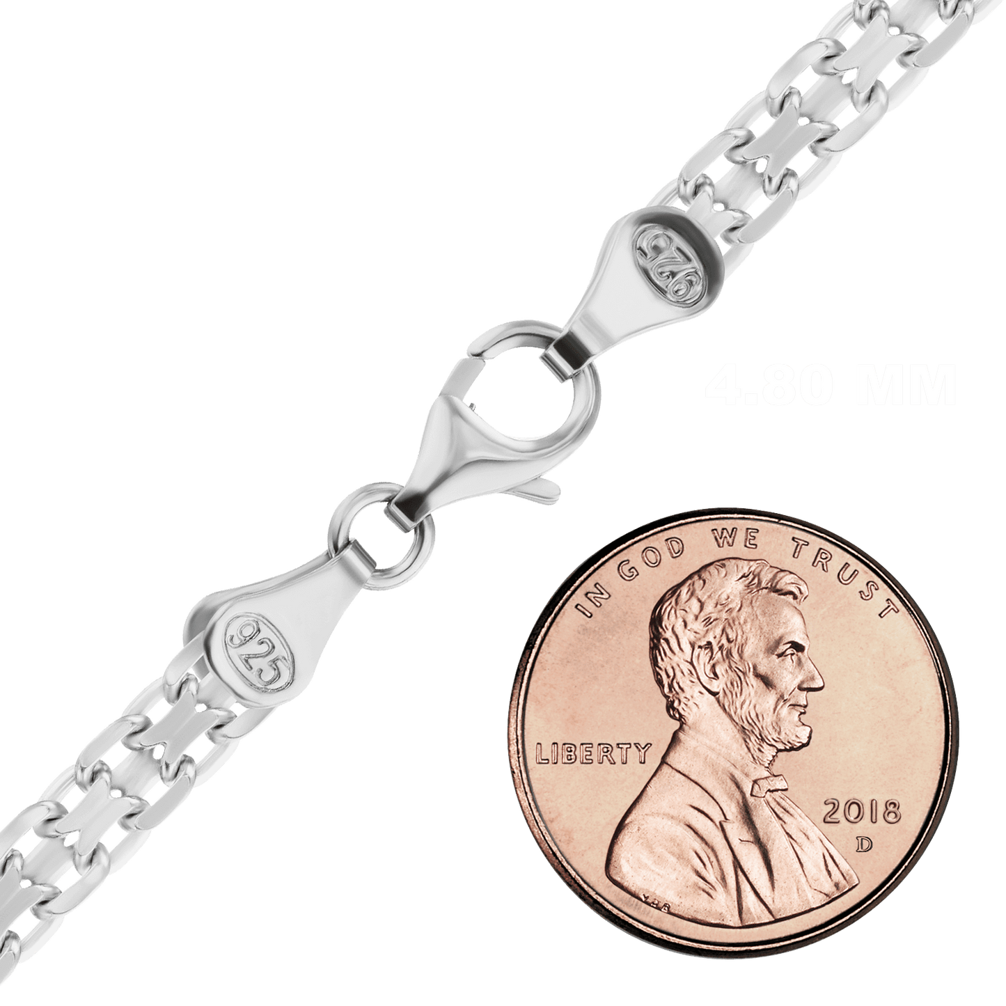 Klassisches Bizmark-Fußkettchen aus Sterlingsilber