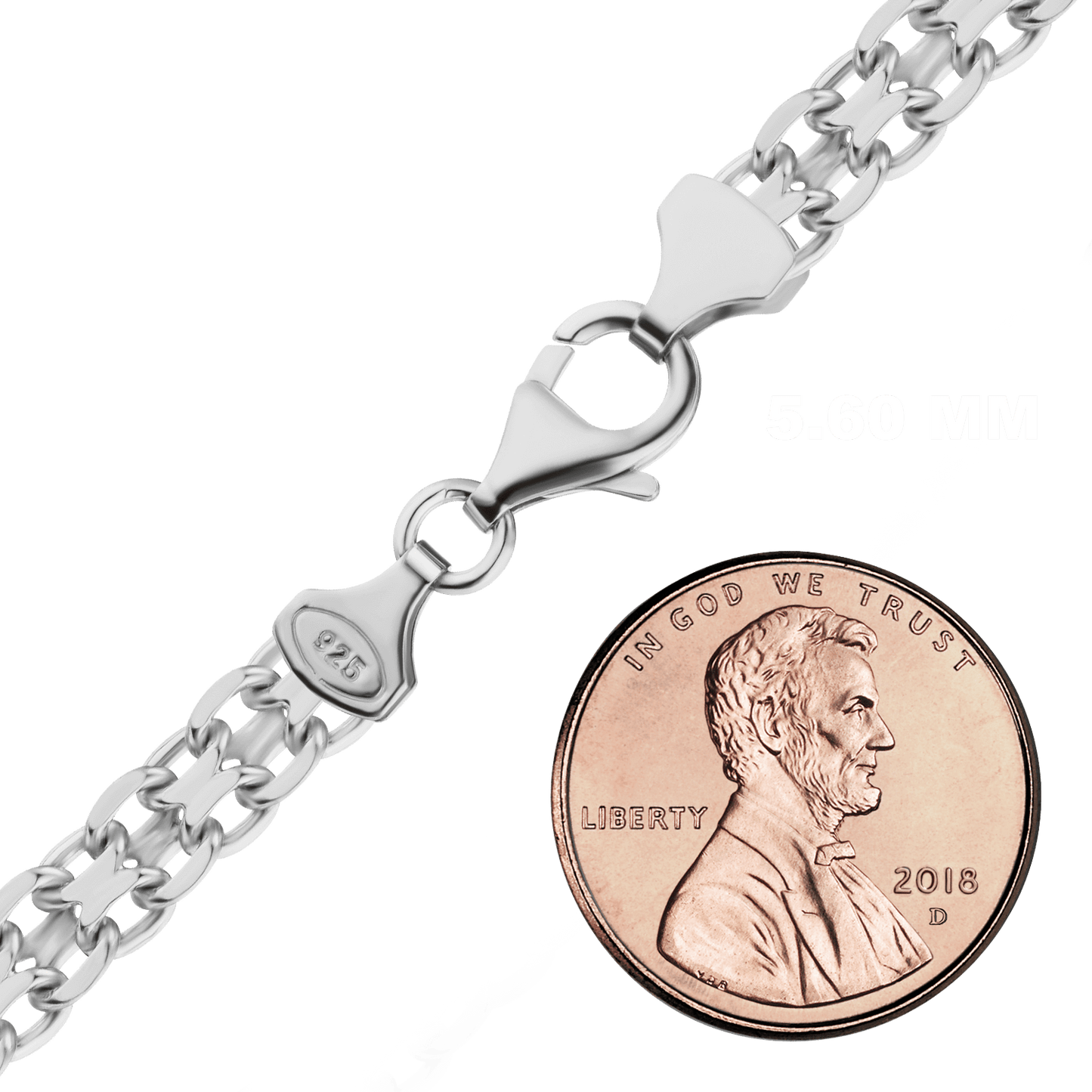 Klassisches Bizmark-Fußkettchen aus Sterlingsilber