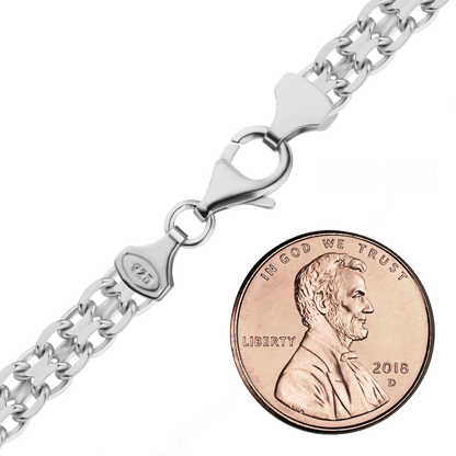 Klassische Bizmark-Halskette aus Sterlingsilber