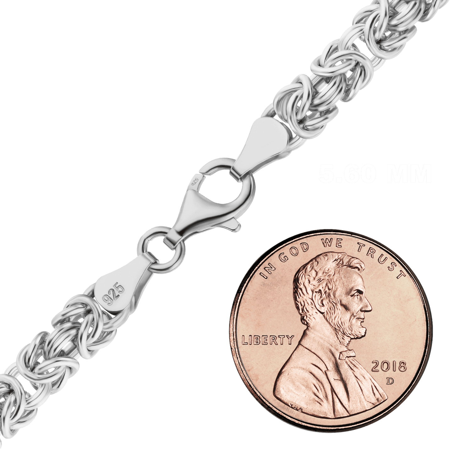 Klassisches byzantinisches handgefertigtes Fußkettchen aus Sterlingsilber