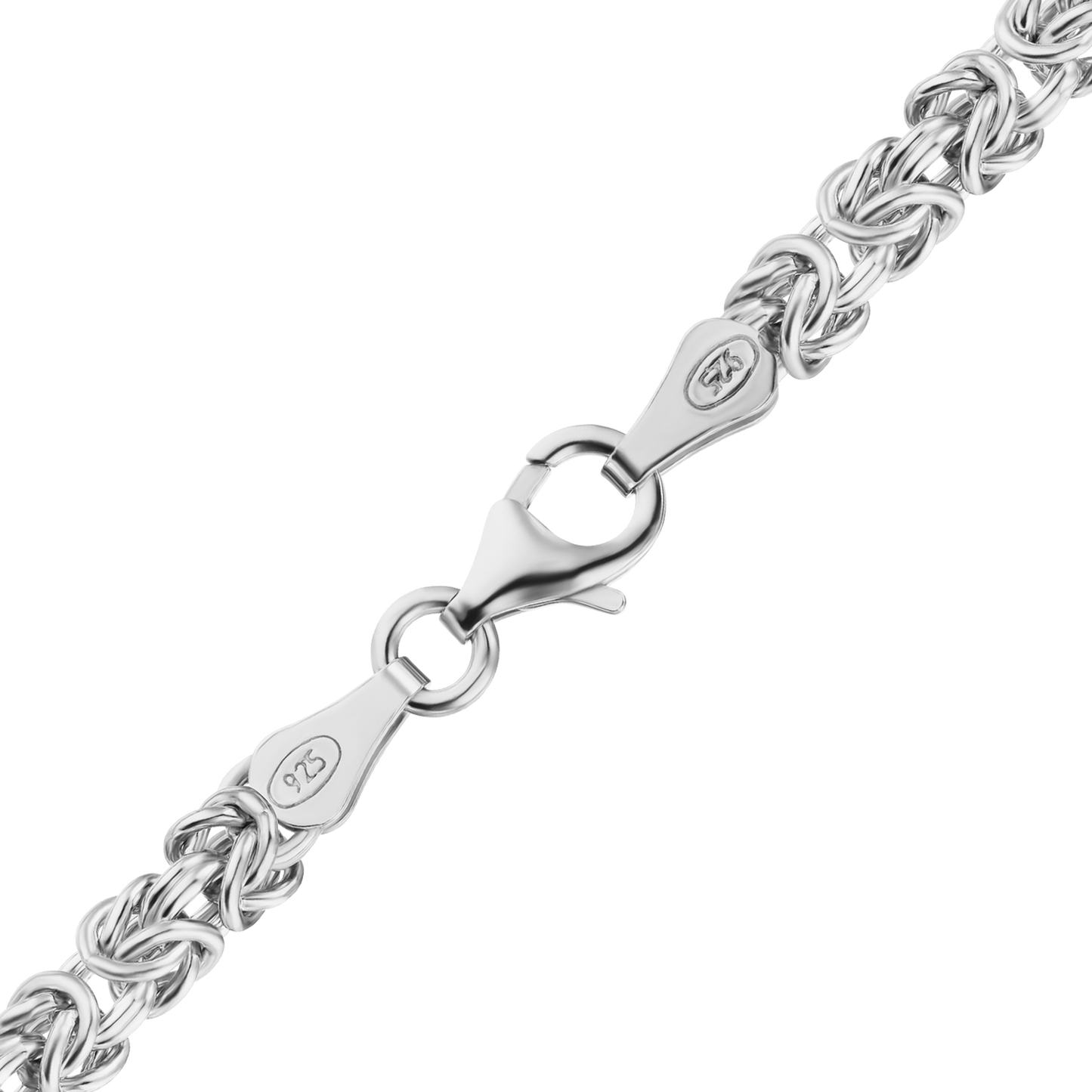 Klassisches byzantinisches handgefertigtes Fußkettchen aus Sterlingsilber