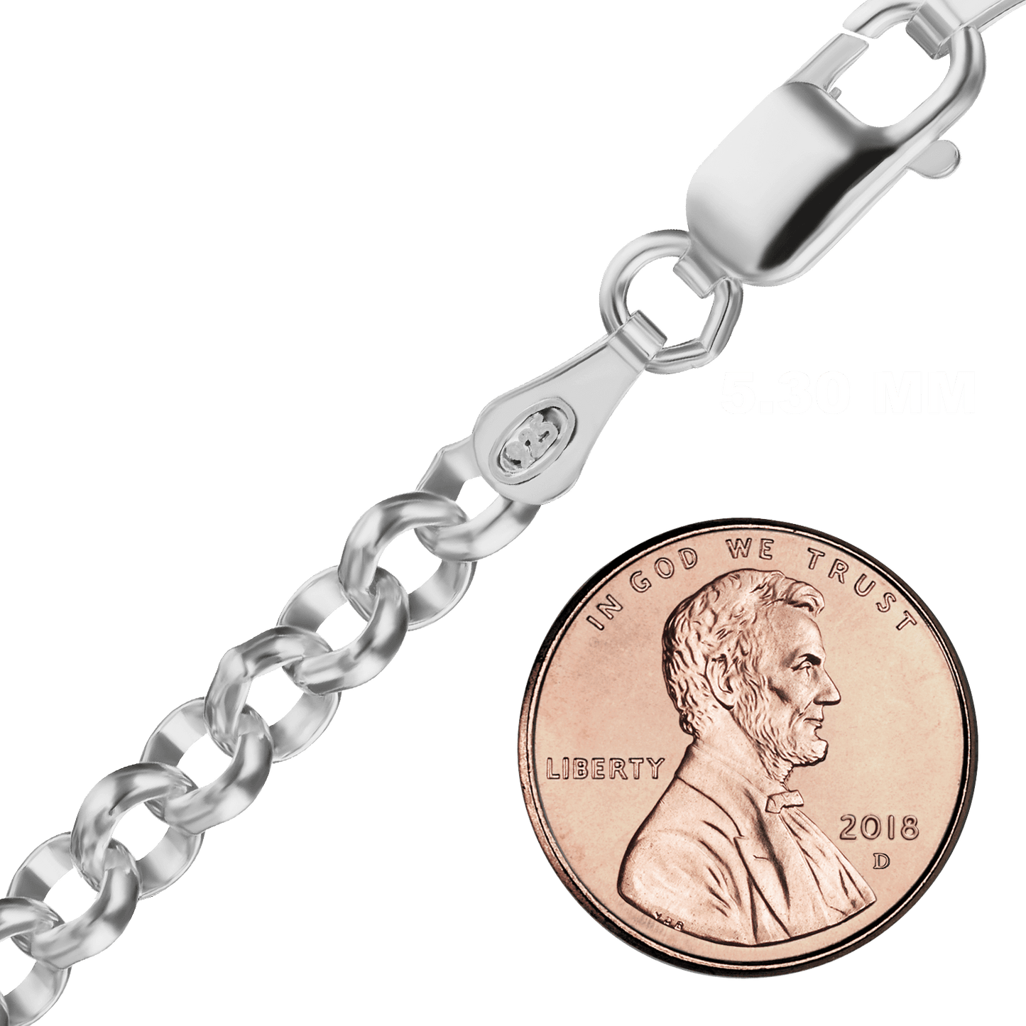 Klassisches Rolo-Fußkettchen aus Sterlingsilber