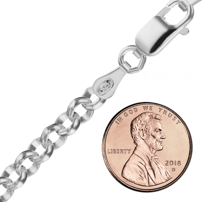 Klassisches Rolo-Fußkettchen aus Sterlingsilber