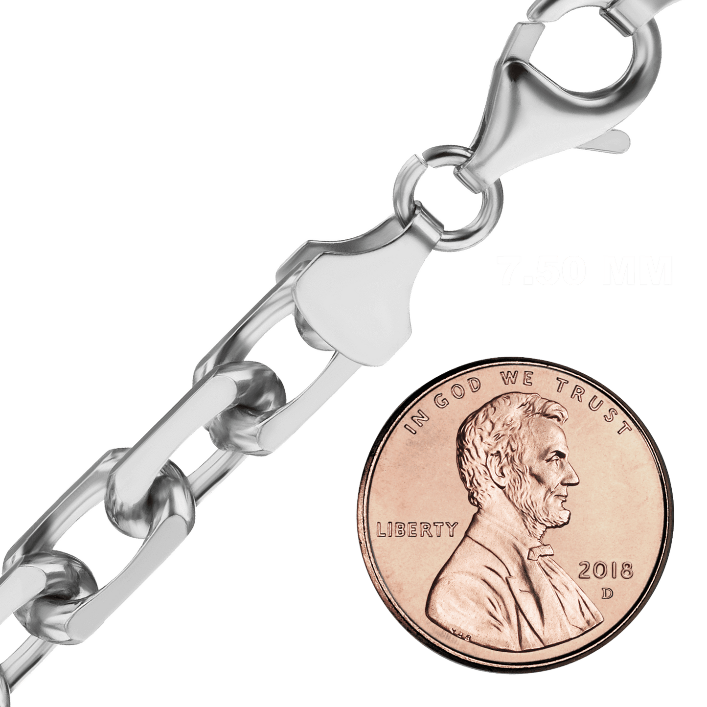 Diamantgeschliffene Kabelkette aus Sterlingsilber