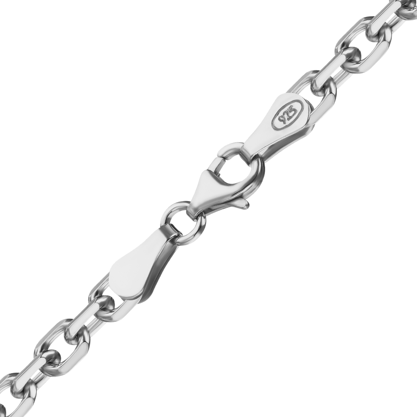 Diamantgeschliffenes Kabel-Fußkettchen aus Sterlingsilber