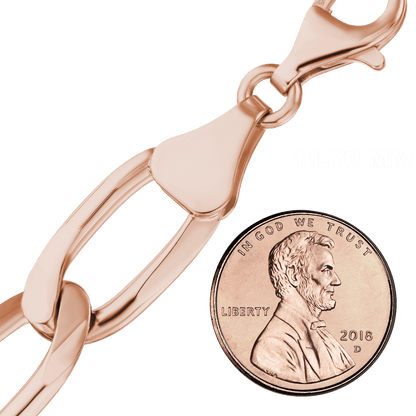 Längliche Panzerkette aus Sterlingsilber – 18-karätige Roségold-Veredelung