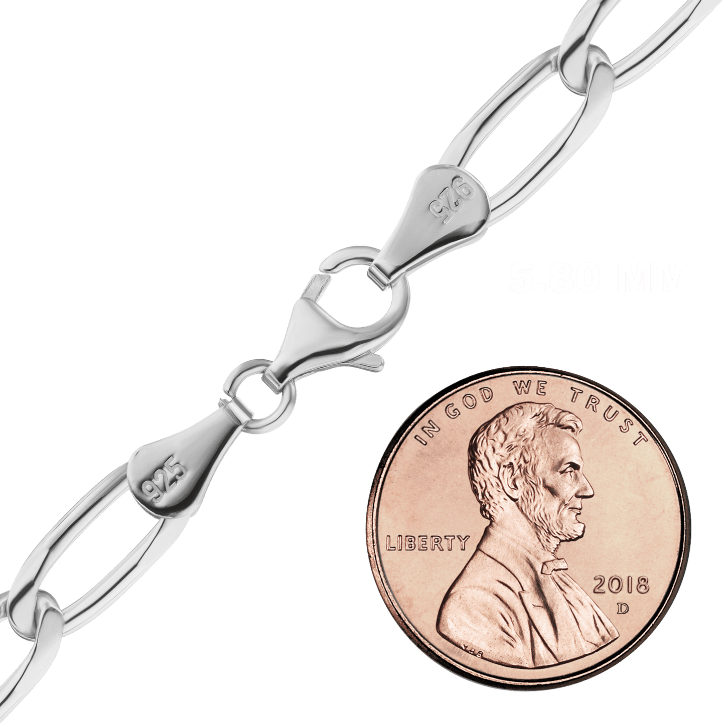 Länglicher Panzerfußring aus Sterlingsilber