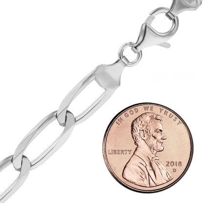 Längliche Panzerkette aus Sterlingsilber