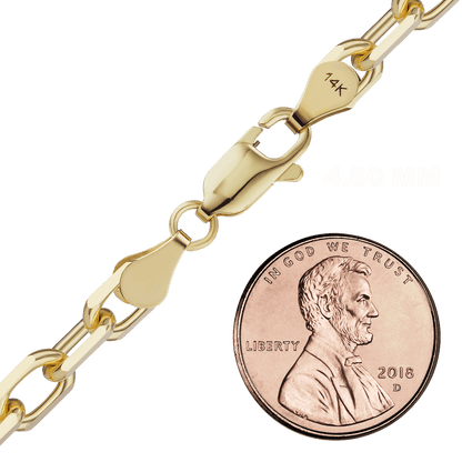 Längliches Kabelarmband mit Diamantschliff aus 14-karätigem Gelbgold