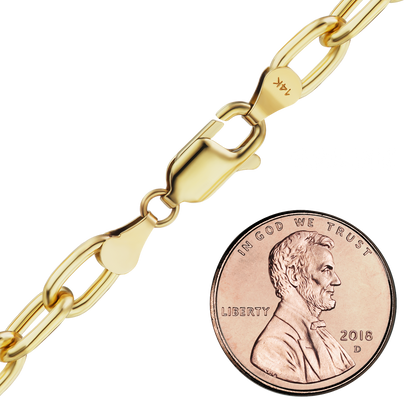 Längliches, halbmassives Kabelarmband aus 14-karätigem Gelbgold