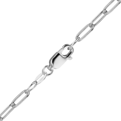 Flache, strukturierte Kabelkette aus Sterlingsilber