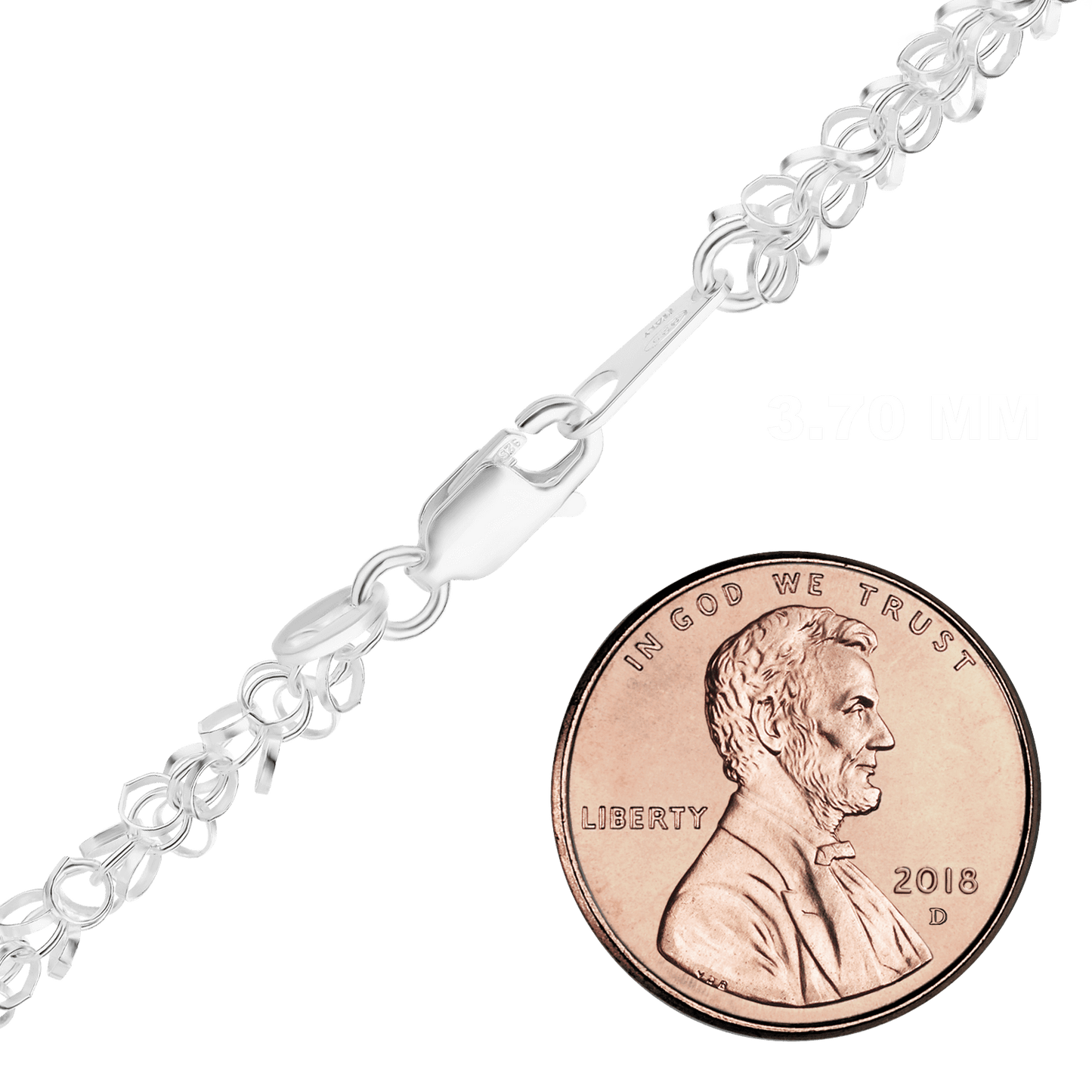 Handgefertigte Ring-Halskette aus Sterlingsilber