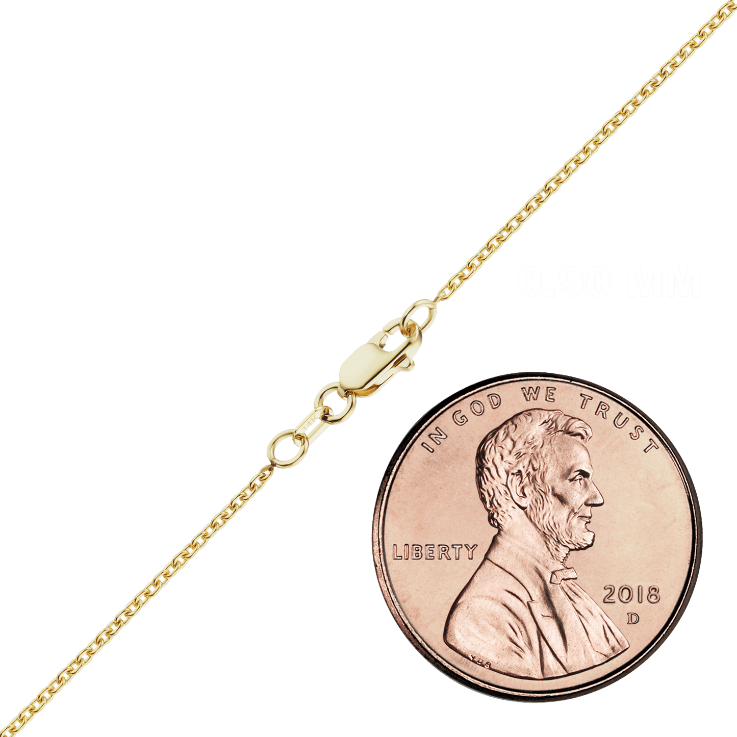 Schwere runde Kabelkette aus 14-karätigem Gelbgold