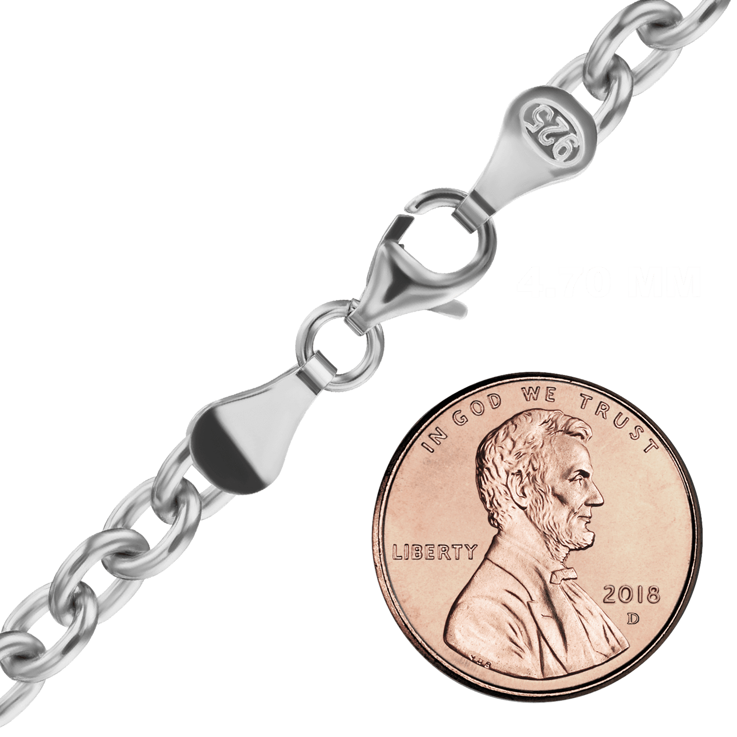 Schwere, runde Kabelkette aus Sterlingsilber