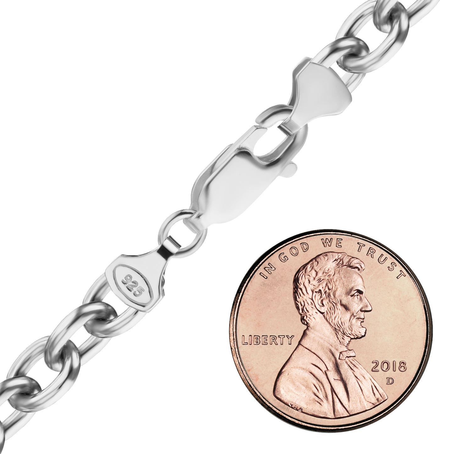 Schwere, runde Kabel-Fußkettchen aus Sterlingsilber