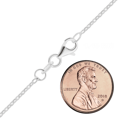 Leichte, flache Kabelkette aus Sterlingsilber