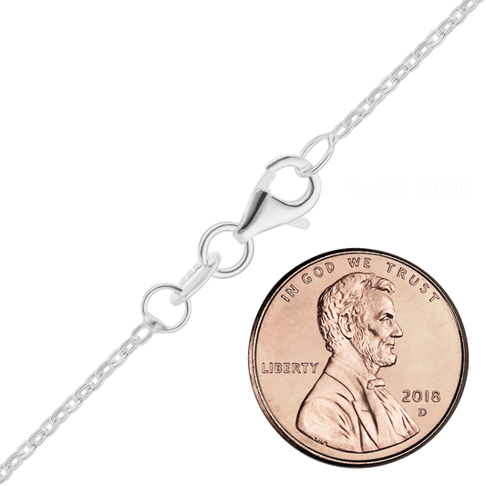 Leichte, flache Kabelkette aus Sterlingsilber