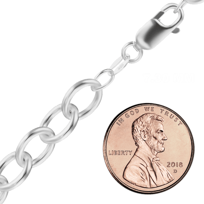 Leichtes, rundes Kabel-Fußkettchen aus Sterlingsilber