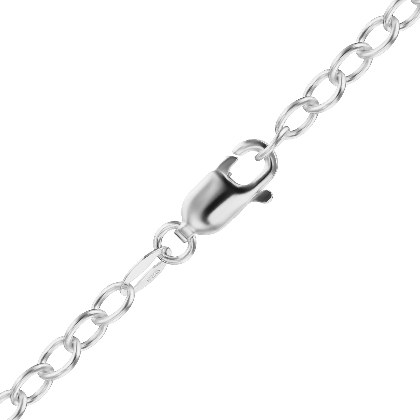 Leichtes, rundes Kabel-Fußkettchen aus Sterlingsilber