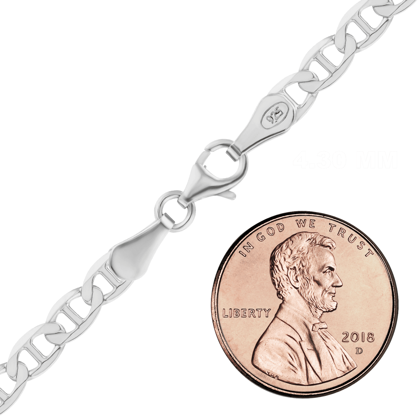 Mariner-Curb-Fußkettchen aus Sterlingsilber