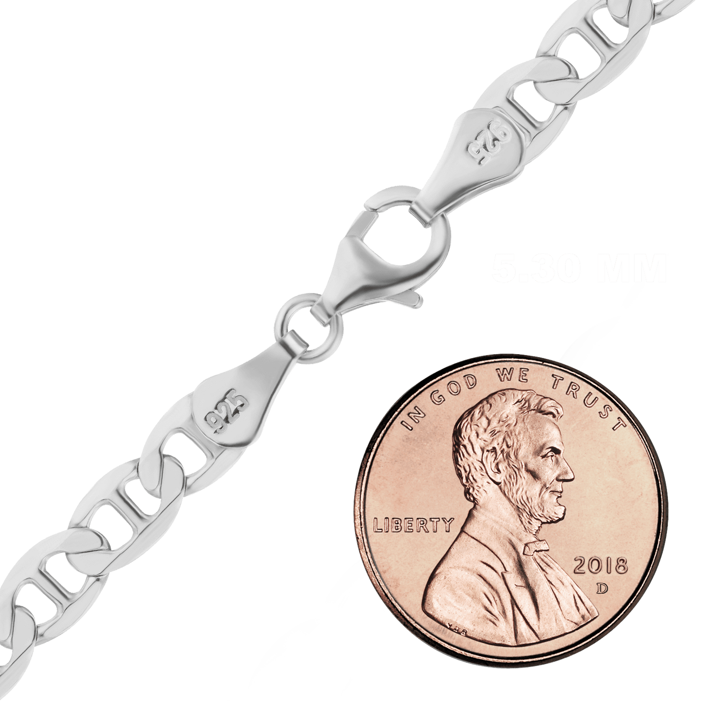 Mariner-Curb-Fußkettchen aus Sterlingsilber