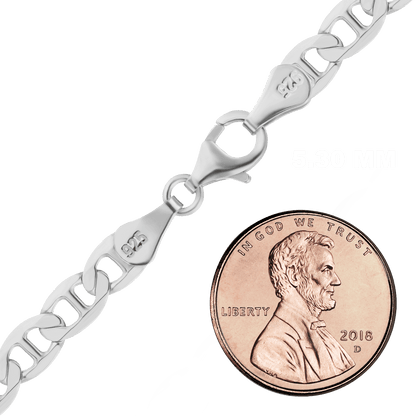 Mariner-Curb-Fußkettchen aus Sterlingsilber