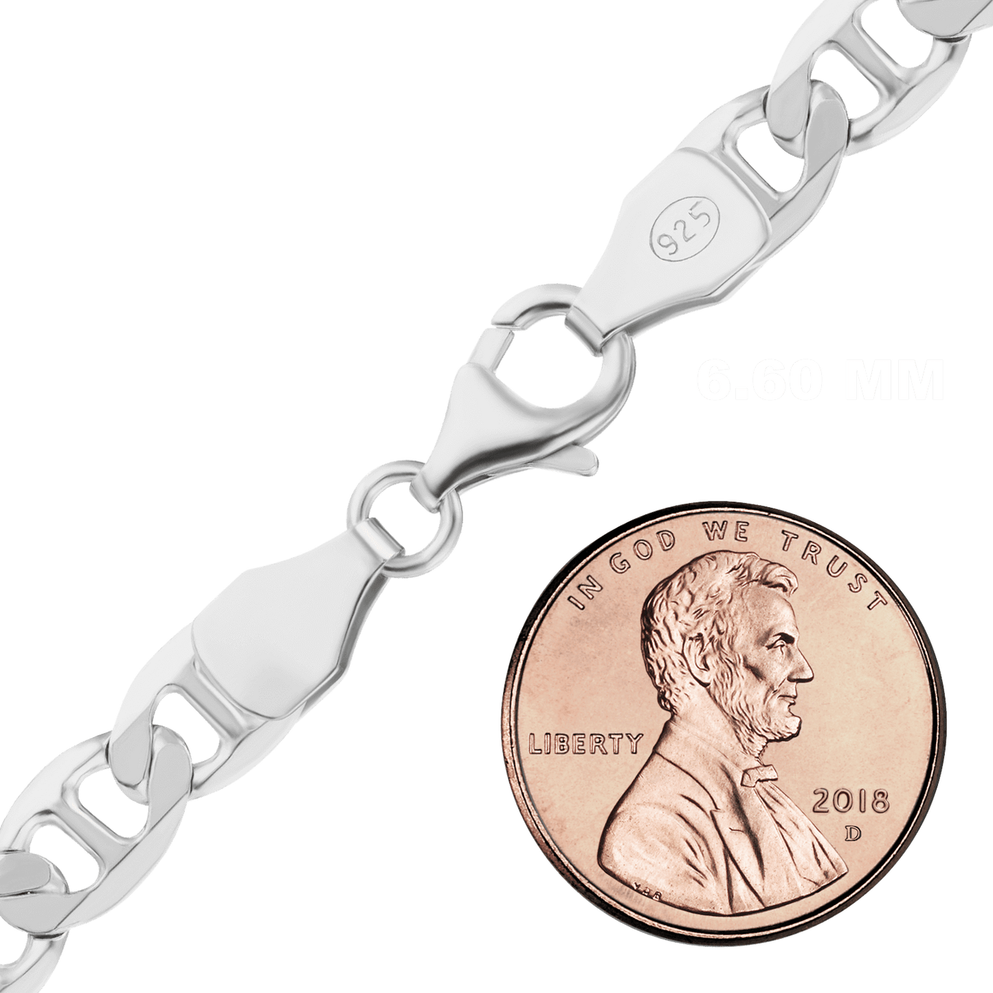 Mariner-Curb-Fußkettchen aus Sterlingsilber