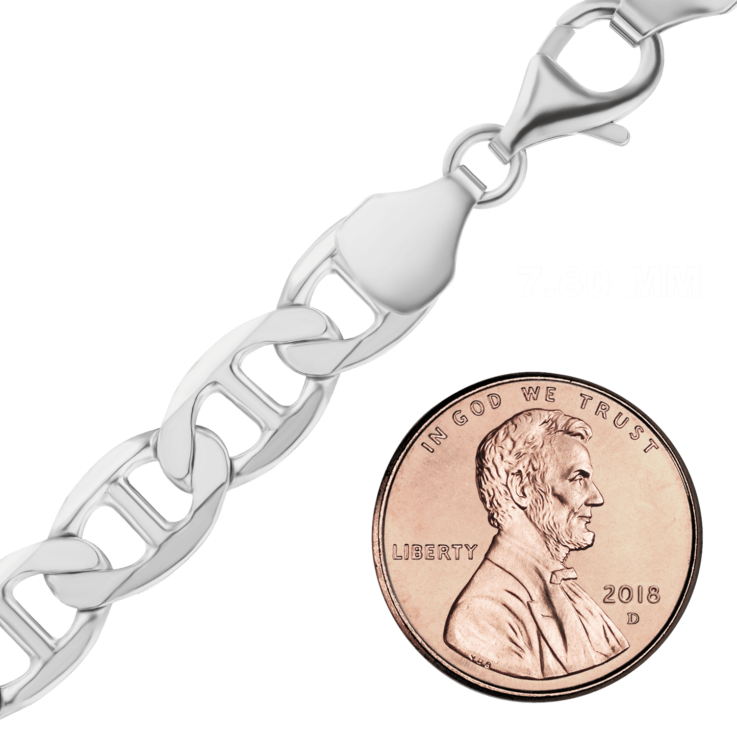 Mariner-Curb-Fußkettchen aus Sterlingsilber