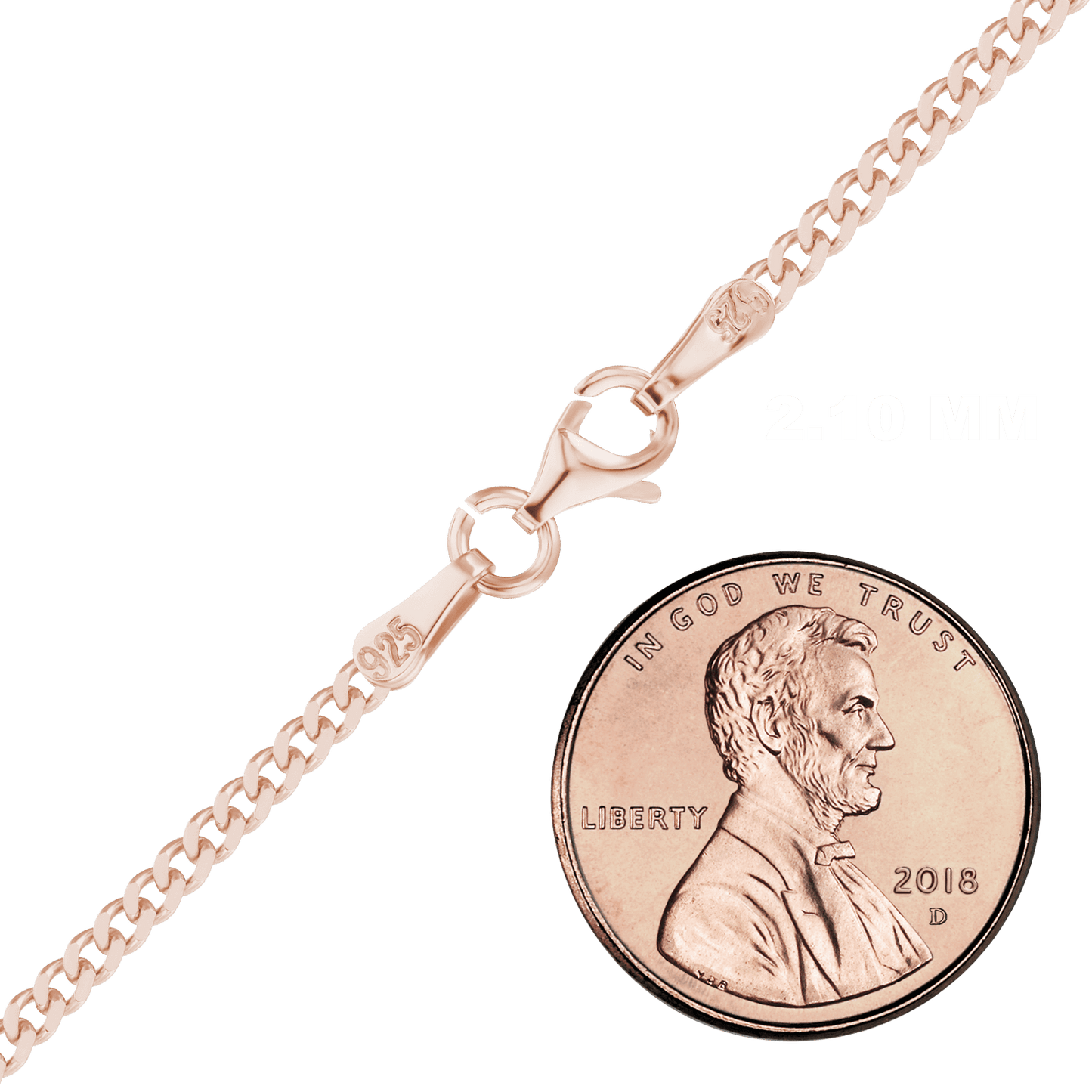 Klassische Panzerkette aus Sterlingsilber – 18-karätige Roségold-Veredelung