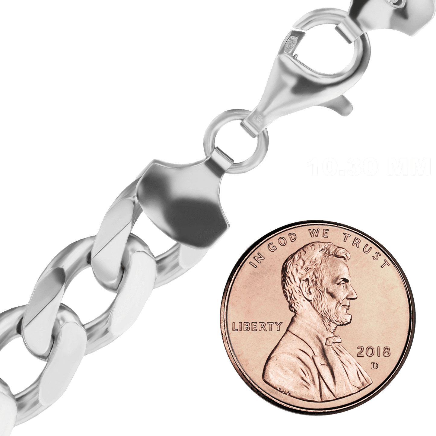 Mittelgroßes, flaches Panzerfußkettchen aus Sterlingsilber