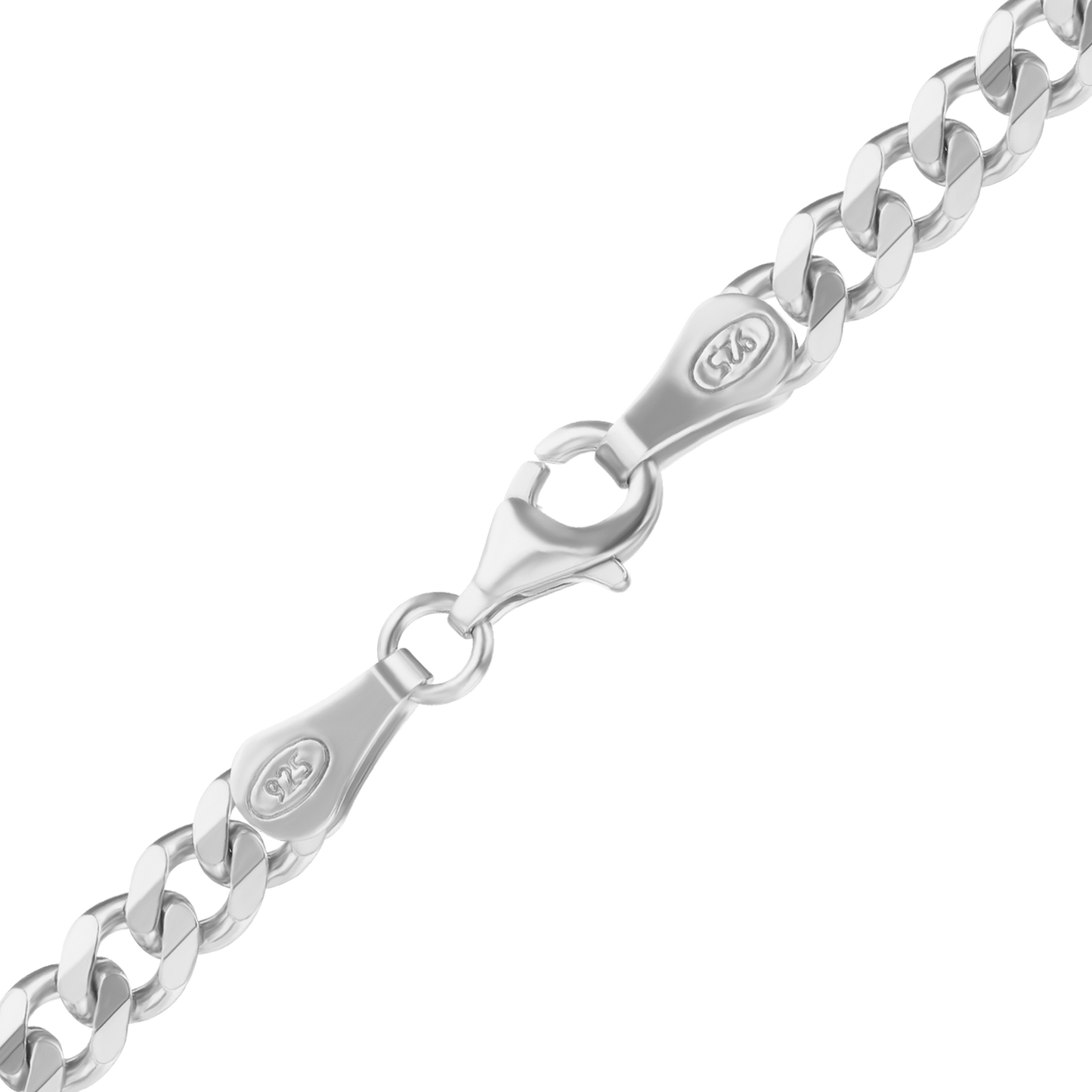 Mittelgroßes, flaches Panzerfußkettchen aus Sterlingsilber