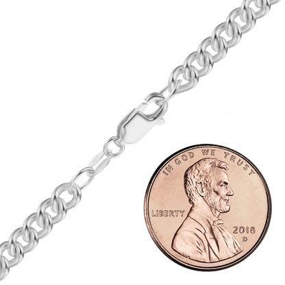 Mittelgroße, runde Panzerkette aus Sterlingsilber