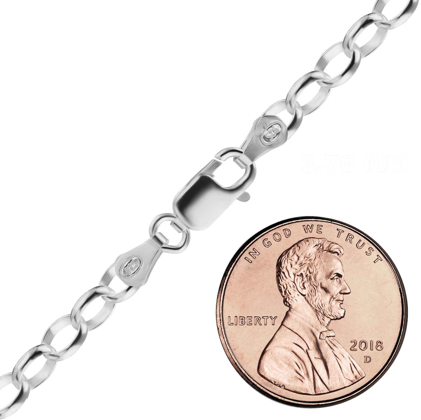 Ovale Rolo-Halskette aus Sterlingsilber