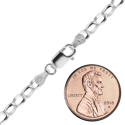 Ovale Rolo-Halskette aus Sterlingsilber