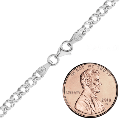 Rambo-Fußkettchen aus Sterlingsilber