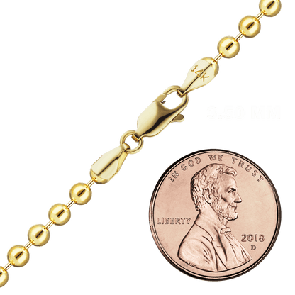 Runde Perlenkette aus 14-karätigem Gelbgold