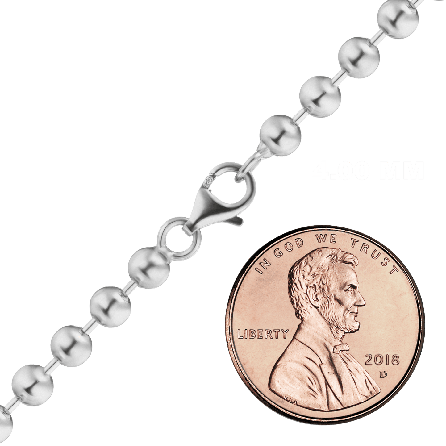 Runde Perlenkette aus Sterlingsilber