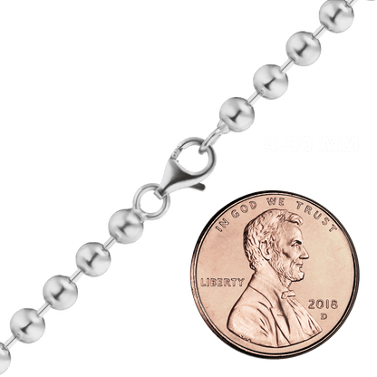 Runde Perlenkette aus Sterlingsilber