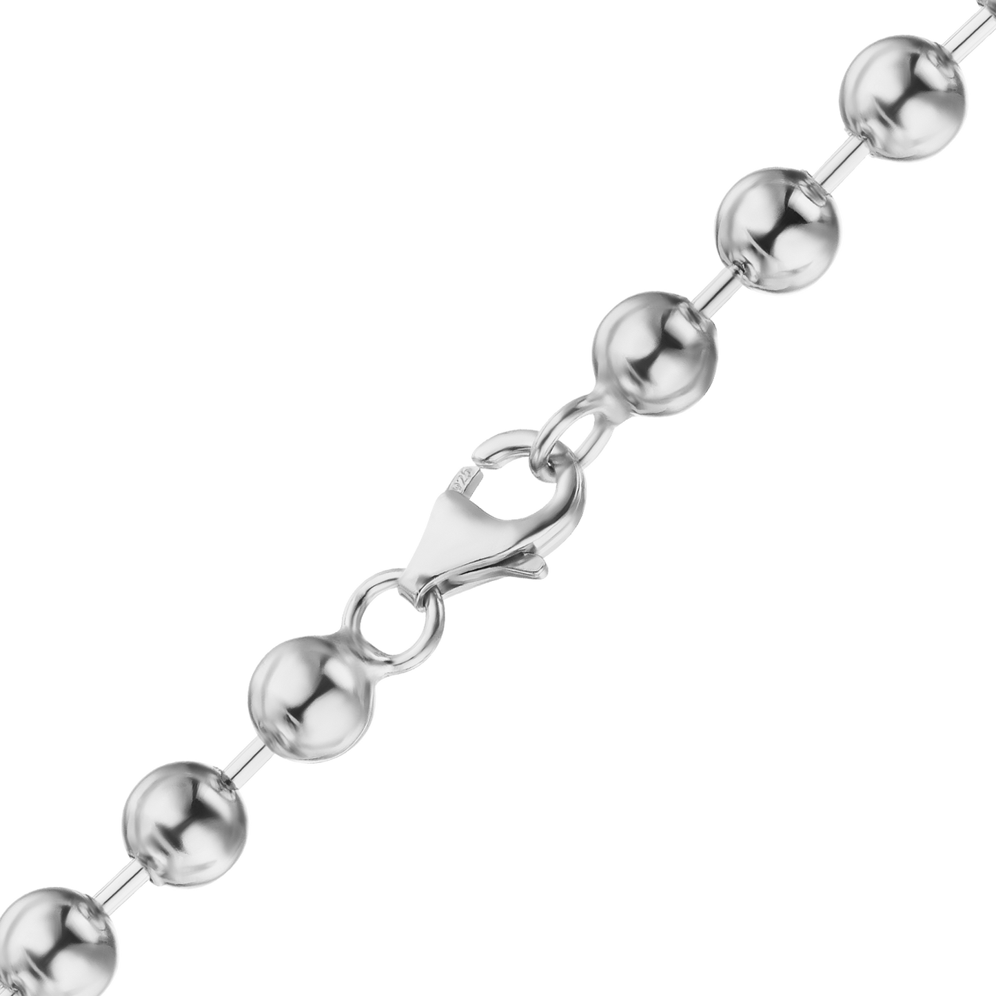 Runde Perlenkette aus Sterlingsilber