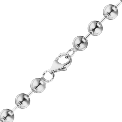Runde Perlenkette aus Sterlingsilber