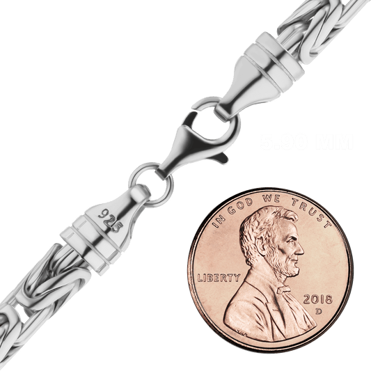 Rundes, handgefertigtes byzantinisches Fußkettchen aus Sterlingsilber