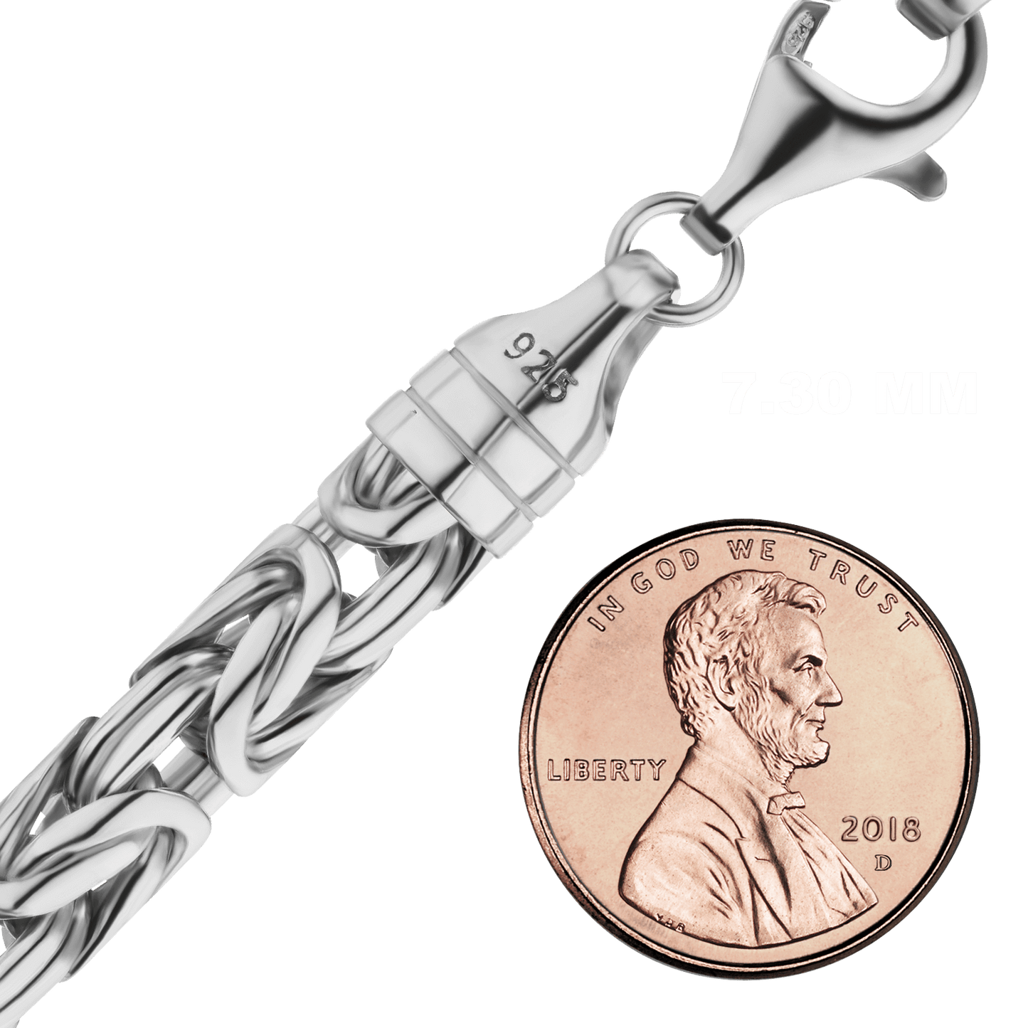 Runde, handgefertigte byzantinische Halskette aus Sterlingsilber