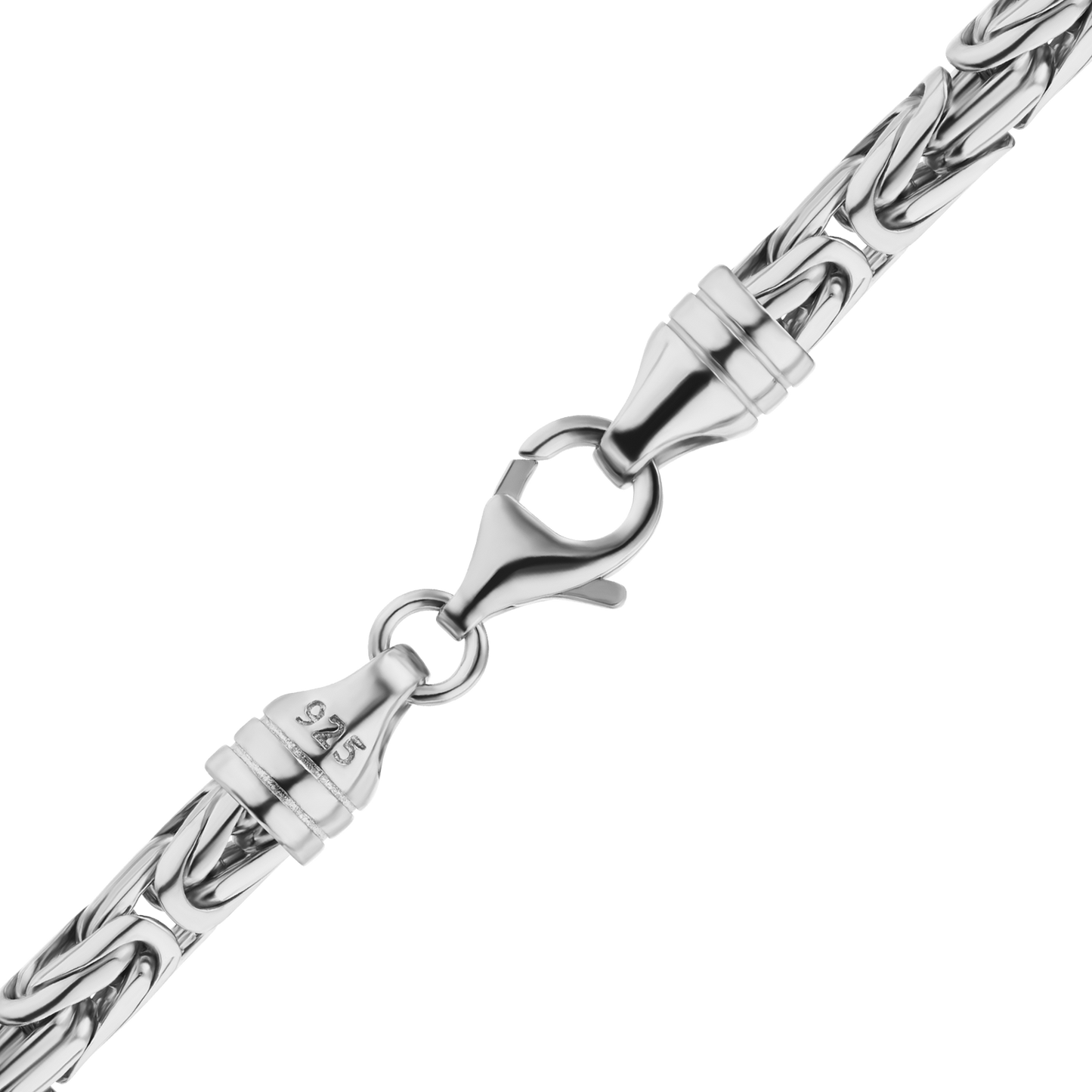 Round Byzantine Handmade Anklet in Sterling Silver