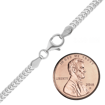 Round Foxtail Anklet in Sterling Silver