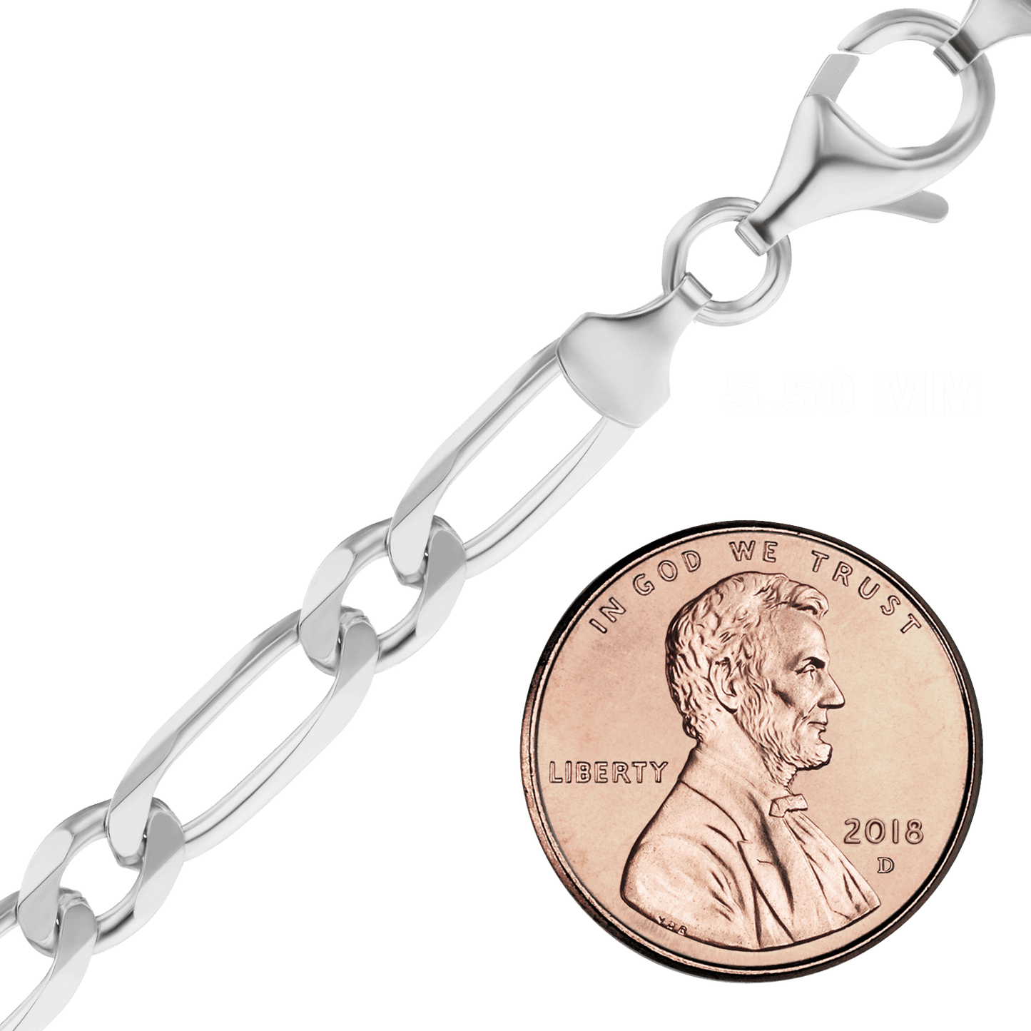 Einzelner Figaro-Fußkettchen aus Sterlingsilber