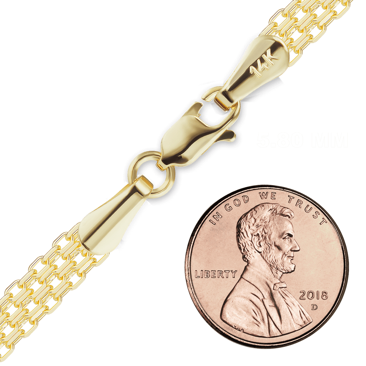 Bizmark-Armband aus 14-karätigem Gelbgold