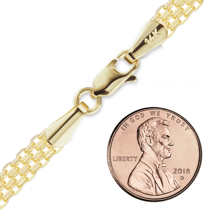 Bizmark Halskette aus 14 Karat Gelbgold