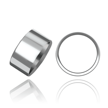 Flache, mittelgroße Eheringe aus 18-karätigem Weißgold