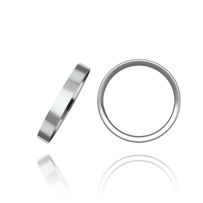 Platin-Eheringe, flach, mittelgroß