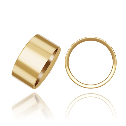 Flache Eheringe aus 14-karätigem Gelbgold